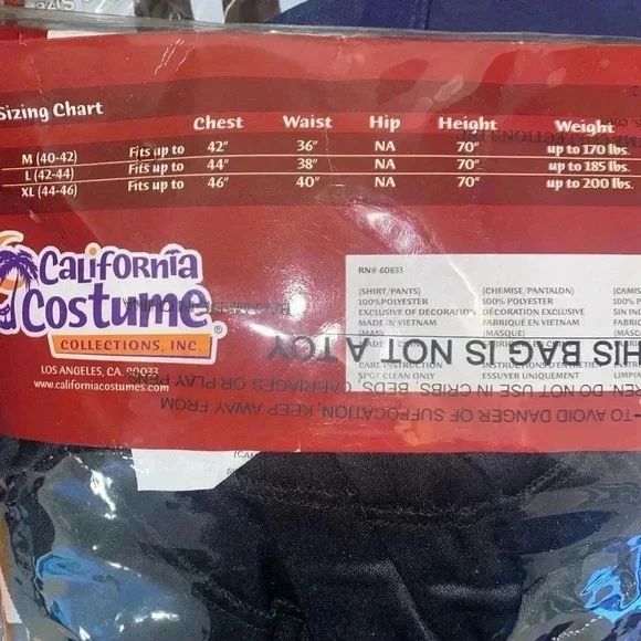 California Costume Collection Black and White Costume - Picture 6 of 6